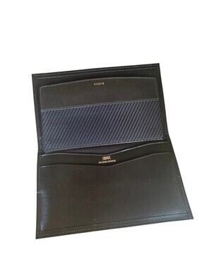 Nwt Vintage SWANK Black Leather Bilfold Checkbook Cover